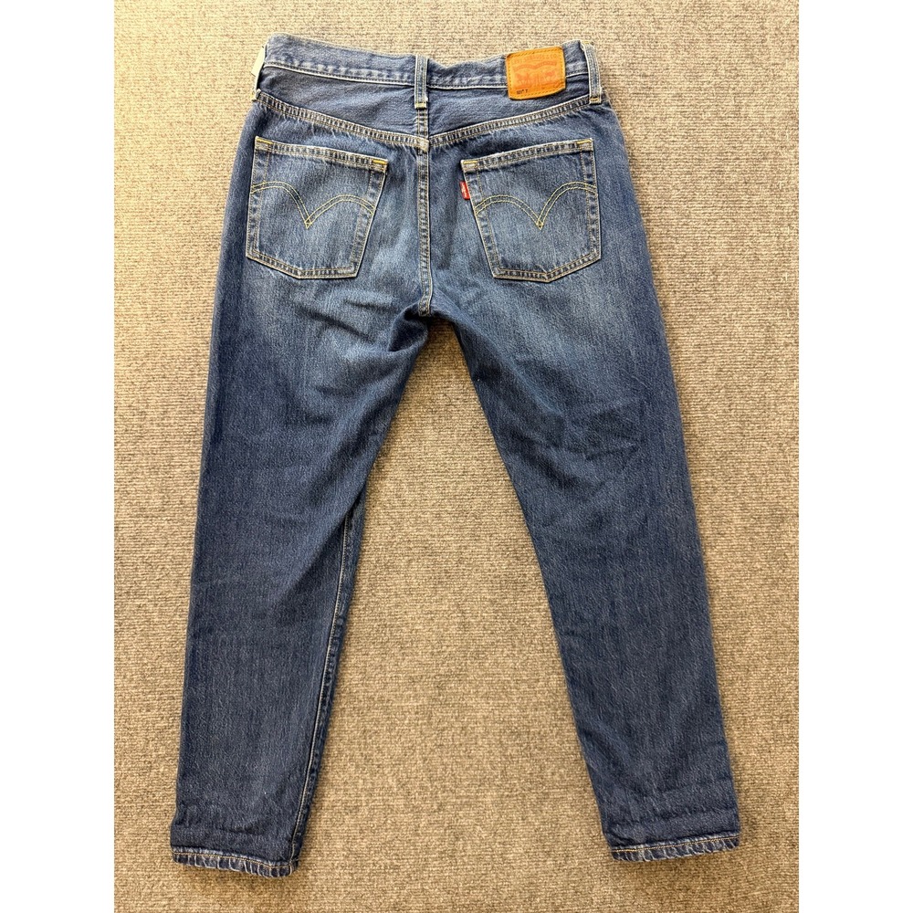 Vintage Levi's 501 T Womens Tapered Jeans 26x28 Medium Wash Distressed Button Fl - Picture 12 of 16